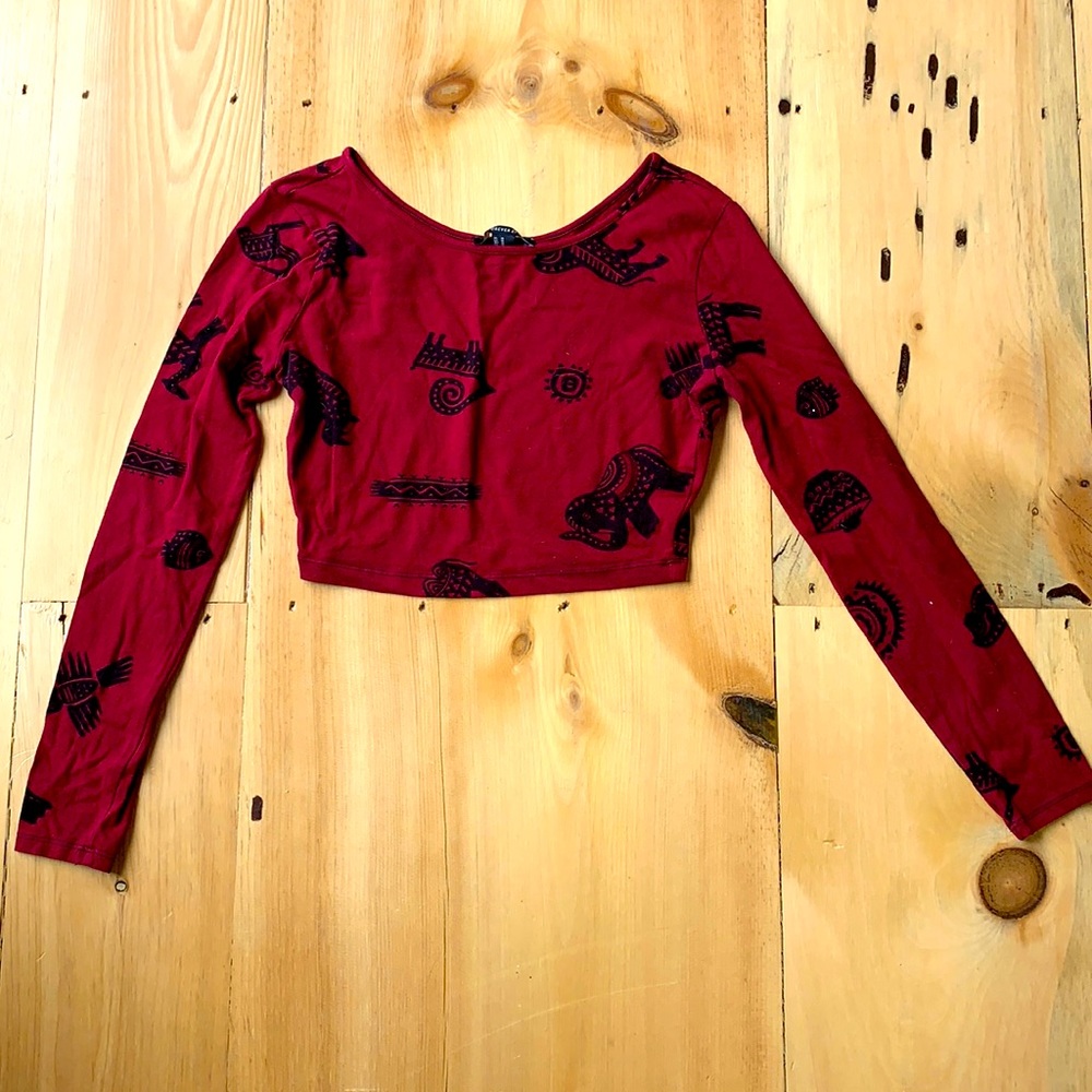 Girls long sleeve crop top